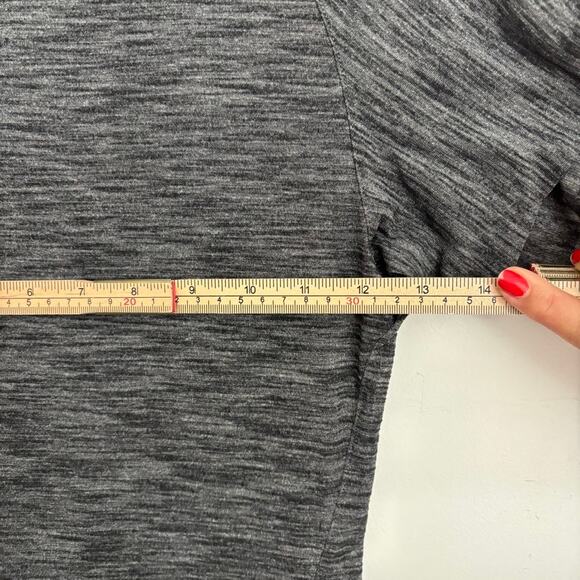 lululemon &Go Take-Off Tee Heathered Black Flutter-Sleeve Sz 4 Studio-to-Street - Picture 7 of 10